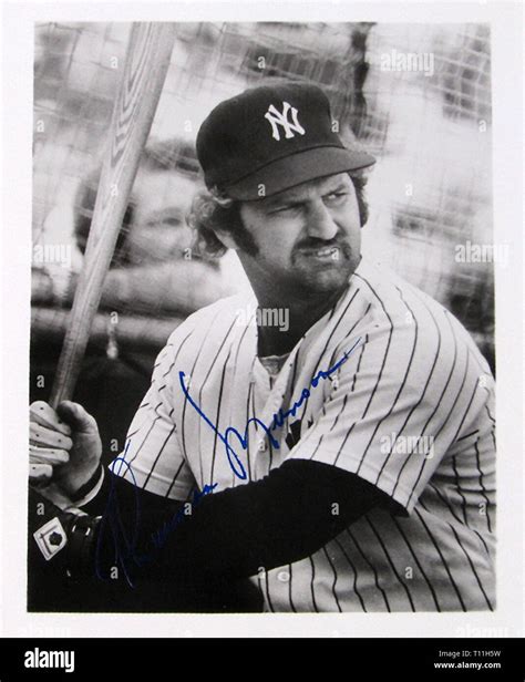 Photos of early America-Autographed photo of baseball catcher Thurman Munson Stock Photo - Alamy