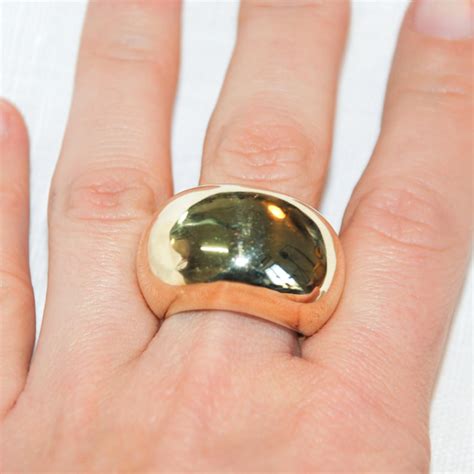 Gold Dome Ring Dome Ring Statement Dome Ring 14k Gold - Etsy