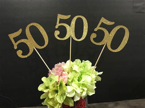 SET of THREE: 50 Birthday Centerpiece, 50th Anniversary, 50th ...