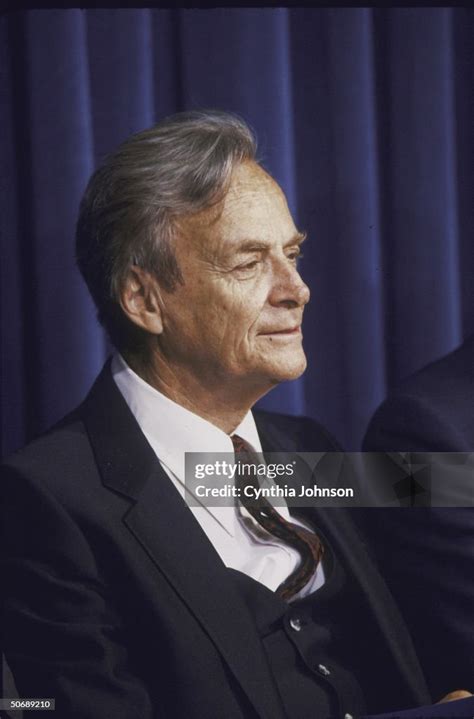 Challenger Commission Member Richard P. Feynman regarding report. News Photo - Getty Images