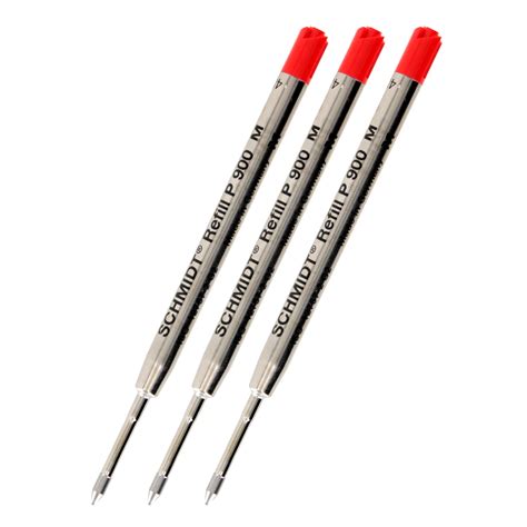 Schmidt P900 Parker Style Ballpoint Pen Refill, Medium Point, Red Ink ...