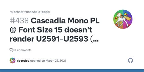 Cascadia Mono PL @ Font Size 15 doesn't render U2591-U2593 (* shade ...