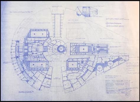 Blueprints for Star Wars' Millennium Falcon and Star Trek's USS ...