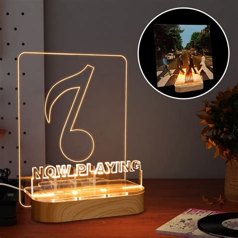 Buy YuanDian Light up Now Playing Vinyl Record Stand, Now Spinning Record Stand, Wooden Acrylic ...