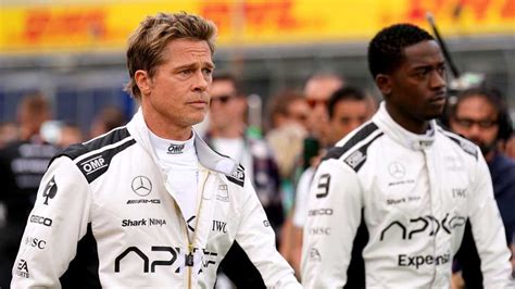 Brad Pitt films at Silverstone during F1 British GP weekend - BBC News