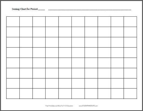 11++ Class seating chart template free