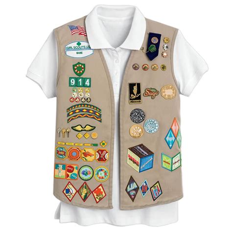 Official Cadette, Senior, And Ambassador Khaki Vest in 2021 | Girl ...