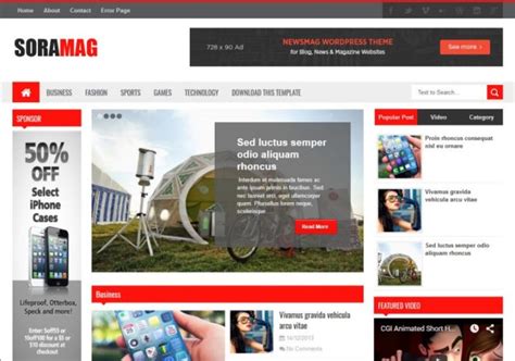 Sora Mag Blogger Template 2014 Free Download