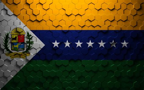 Download wallpapers Flag of Apure State, honeycomb art, Apure State hexagons flag, Apure State ...