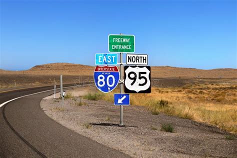 Sign Highways US Interstate Stock Image - Image of lines, transport ...