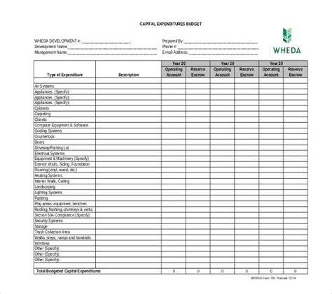 Capital Expenditure Report Template (1) | PROFESSIONAL TEMPLATES ...