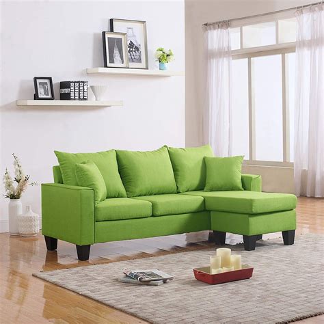 DIVANO ROMA FURNITURE Modern Linen Fabric Small Space Sectional Sofa » Petagadget | Small space ...