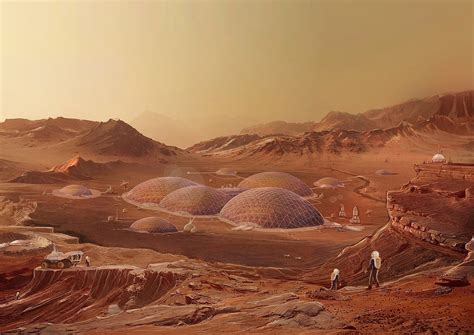 Mars colony illustrations by Luis Peres | human Mars