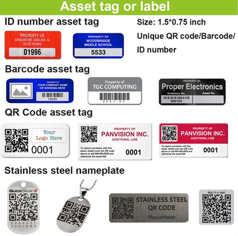 Metal or plastic asset tag stickers | Coding, Asset labels, Saraland