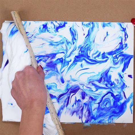 Create beautiful marbled prints on paper with shaving cream and colored ink! | Marble art ...