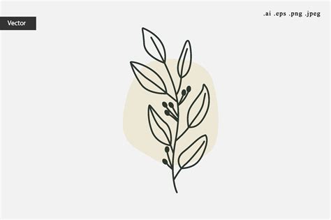 Minimalist Tattoo Flower Nature Graphic by Aradevi · Creative Fabrica