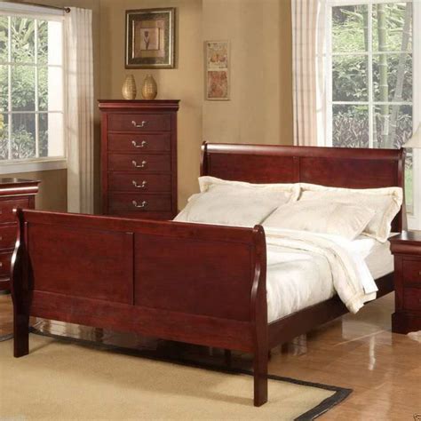 The Awesome Style and Design of Cherry Wood Sleigh Beds in 2020 | Wood bedroom sets, Wood bed ...