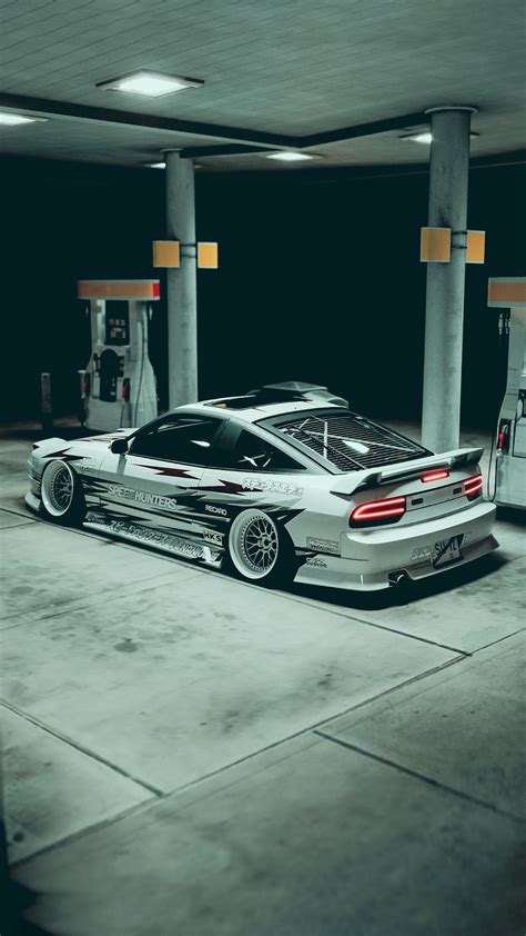 Nissan S13 Gasstation Back 2K iPhone Wallpaper