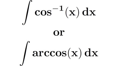 Integral of cos^(-1) x | Integral of inverse of cos x | Integral of arccos x - YouTube