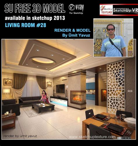 Free sketchup 3d model living room #28 - tutorial sketchup