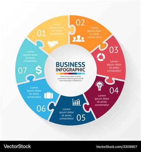 Circle puzzle infographic template for diagram Vector Image