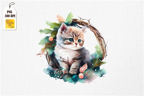 Cute Watercolor Cat By Mulew Art | TheHungryJPEG