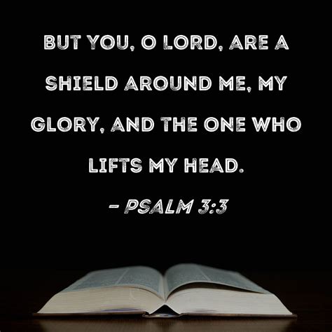 Psalm 3:3 But You, O LORD, are a shield around me, my glory, and the One who lifts my head.