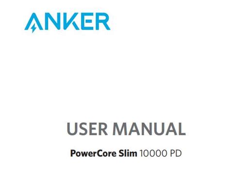 Anker Powercore Slim 10000 PD Manual