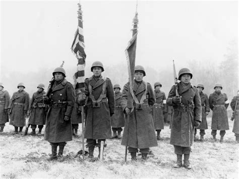 The 442nd Regimental Combat Team, shown here in a 1944 photo taken in ...