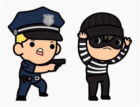 Burglar Cartoon With Cop , Free Transparent Clipart - ClipartKey