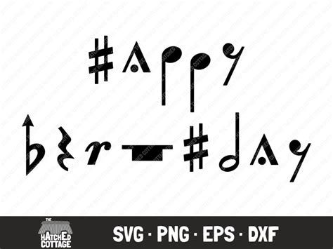 Happy Birthday Musical Notes SVG Music Birthday Greeting Cut - Etsy UK