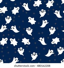 Seamless Pattern Outlines Monsters On Dark Stock Vector (Royalty Free ...