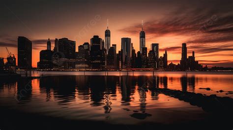 Sunset In New York City Background, Nyc Best Picture, Nyc, Manhattan Background Image And ...