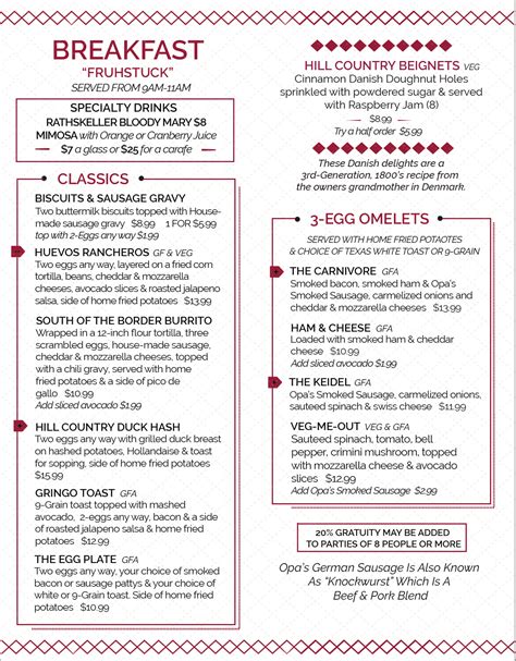 Menu 1 — Rathskeller Bistro