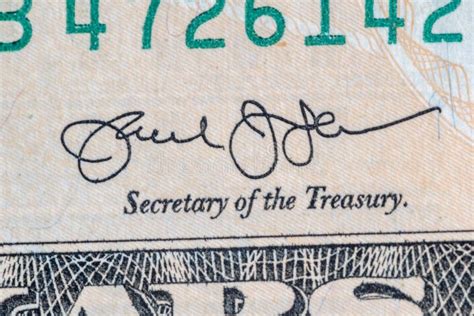 United States Secretary of the Treasury Jack Lew`s Signature on 10 US ...