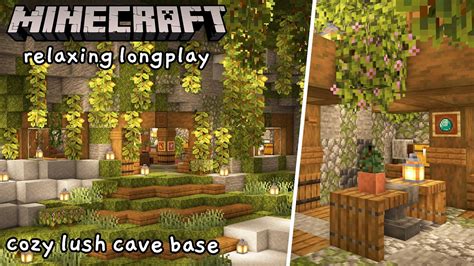 Minecraft Relaxing Longplay - Building a Cozy Lush Cave Base (No Commentary) [1.18] - YouTube