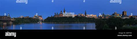 Ottawa Skyline Panorama By Night Stock Photo - Alamy