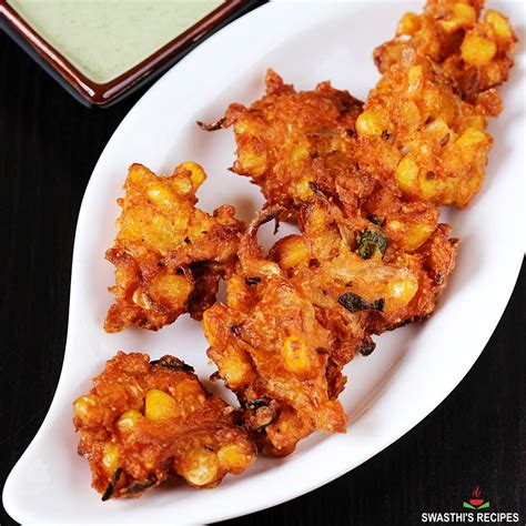 Corn Pakoda (Indian Corn Pakoras) - Swasthi's Recipes