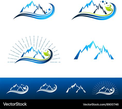 Mountain resort logo design Royalty Free Vector Image