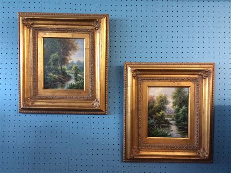 Best Price Vintage Landscape Paintings, A Pair, Whats The Value? For Sale