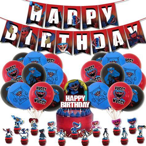 Buy Poppy Playtime Huggy Wuggys Birthday Latex Balloons Set,43 Pcs Poppy Playtime Birthday ...