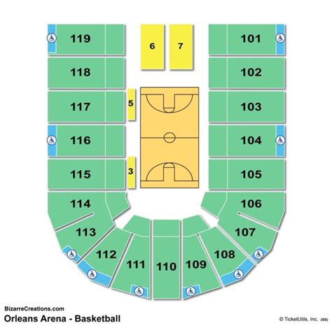 Orleans Arena Seating Chart Seating Charts Tickets - Arena Seating Chart