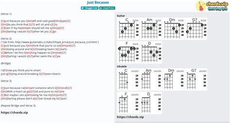 Chord: Just Because - tab, song lyric, sheet, guitar, ukulele | chords.vip