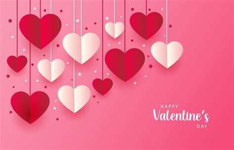 Beautiful pink Happy Valentine's Day Background with love hearts and ...