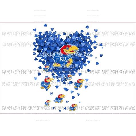 martodesigns - KU Mascot blue hearts falling hearts mascot