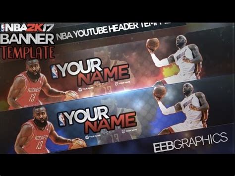 FREE NBA 2k Banner Template - YouTube