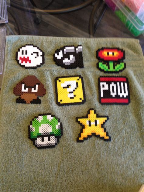 Mario characters | Perler beads, Geek stuff, Perler