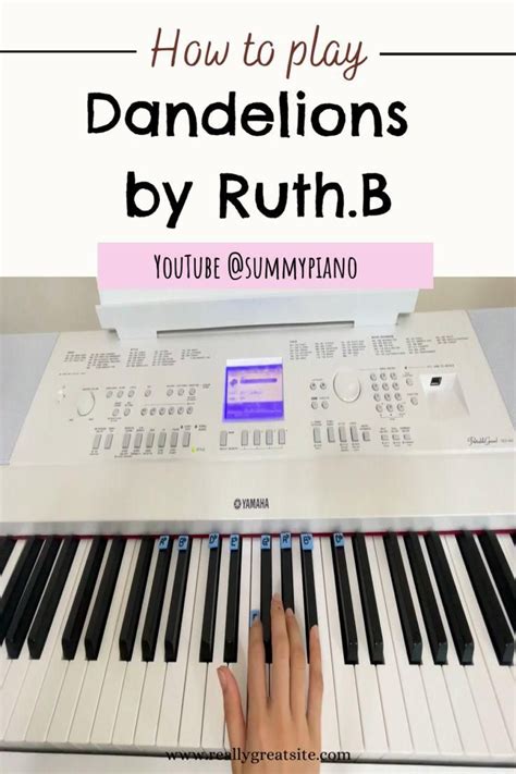 How to play Dandelions by Ruth.B (Piano Tutorial) #easypianotutorial [Video] | Piano, Piano ...