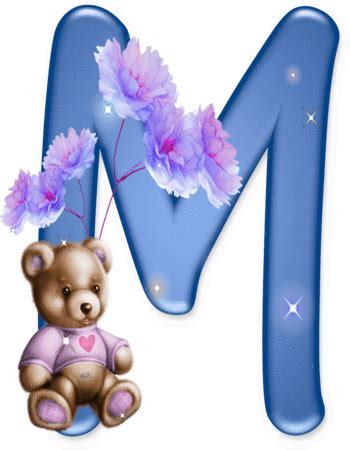 the letter m is for teddy bear with flowers