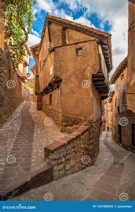 Streets of Albarracin, a Picturesque Medieval Village InÂ Aragon,Â ...